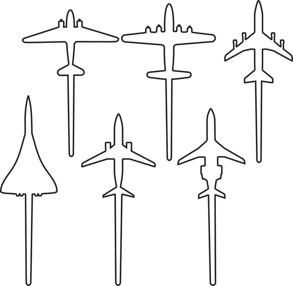 Airplane Set-of-6 Cake Decorations
