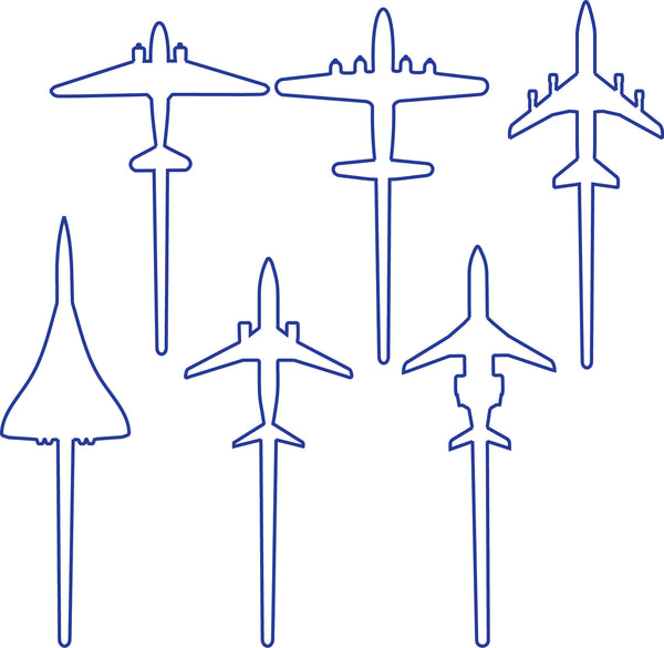 Airplane Set-of-6 Cake Decorations
