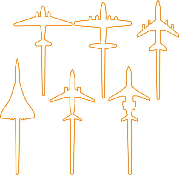 Airplane Set-of-6 Cake Decorations