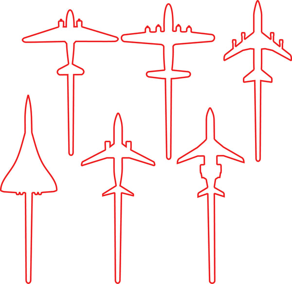 Airplane Set-of-6 Cake Decorations