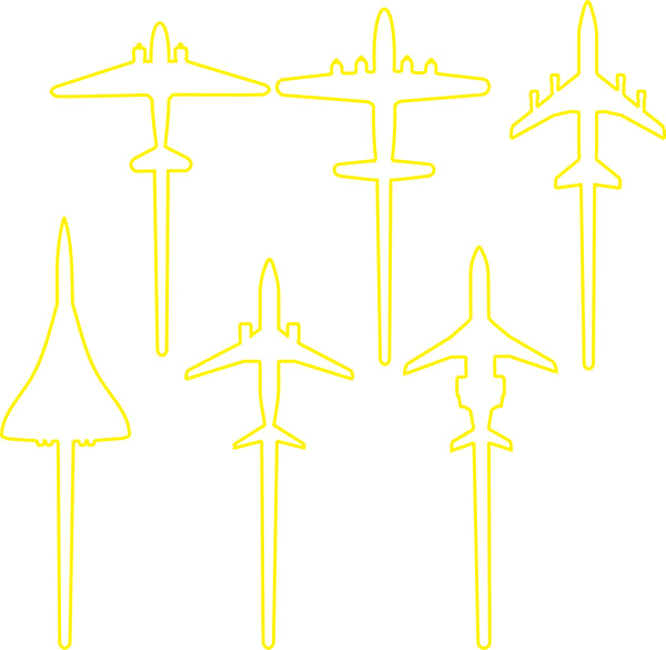 Airplane Set-of-6 Cake Decorations