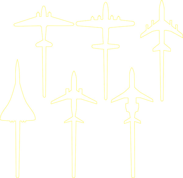 Airplane Set-of-6 Cake Decorations