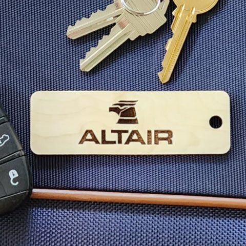 Image of wooden airline tag