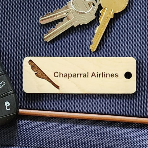 Image of wooden airline tag